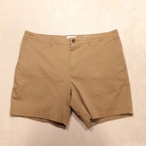 Goodfellow Mens Every Wear Short Sz.40 Khaki Tan 7" Inseam Cotton Spandex Chino
